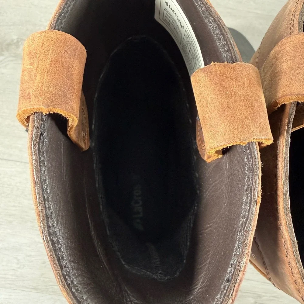 LaCrosse Highwall Wellington 11 Brown Leather Work Boots Mens 9.5 00552080